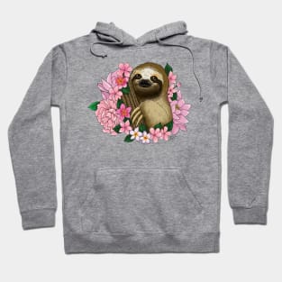 Sloth and Flowers Hoodie